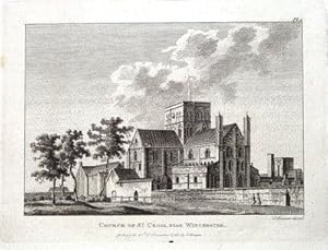 HAMPSHIRE, WINCHESTER CHURCH OF ST CROSS Grose,Hooper Antique Print 1783