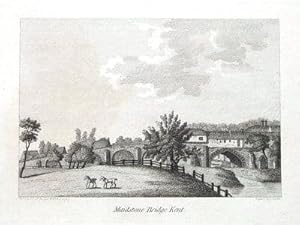 KENT, MAIDSTONE STONE BRIDGE,River Medway, Grose, Hooper Antique print 1787