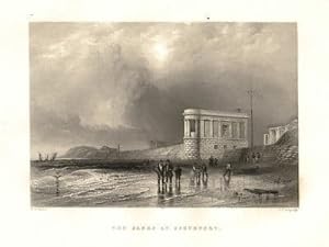 LANCASHIRE, SOUTHPORT SANDS Antique Print c1840