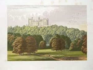 LEICESTERSHIRE, GRANTHAM, BELVOIR CASTLE Antique Print 1870