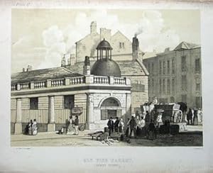 LIVERPOOL OLD FISH MARKET JAMES ST ,Antique Print 1843