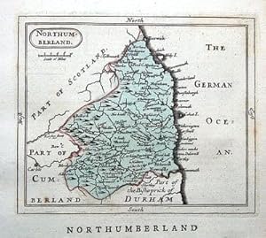 Antique Map NORTHUMBERLAND, Seller/ Grose Hand Coloured County Map c1780