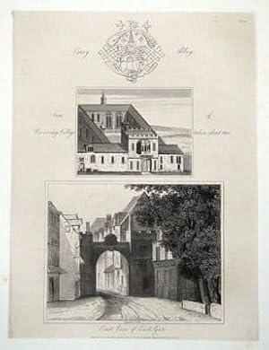 OXFORD,THE OLD EAST GATE,OXFORD HIGH STREET Skelton original antique print 1823