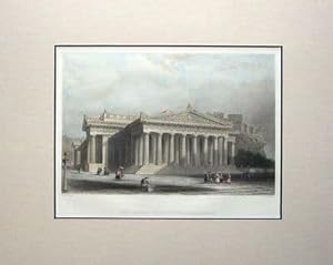 ROYAL SCOTTISH ACADEMY,PRINCES Street EDINBURGH Hand Coloured antique print 1830