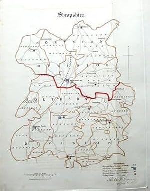 Antique Map SHROPSHIRE, Dawson Original, Hand Coloured 1832