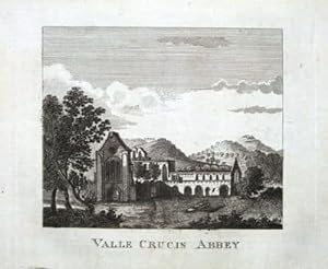 WALES,LLANGOLLEN, VALLE CRUCIS ABBEY, Antique Print 1804