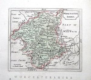 Antique Map WORCESTERSHIRE, Seller/ Grose Hand Coloured c1780