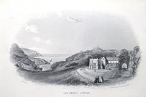 DEVON, LYNTON, LEE ABBEY Besley Antique Print c 1860