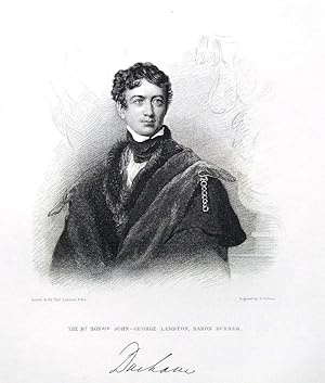 JOHN LAMBTON, GOVERNOR GENERAL BRITISH NORTH AMERICA,Antique Portrait Print 1845