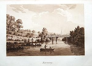 BARMING, KENT, Sam. Ireland Original Sepia Aquatint, Antique Print 1793