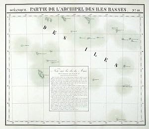 Antique Map BASS ISLANDS, FRENCH POLYNESIA, PACIFIC OCEAN, VANDERMAELEN 1827