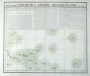 Antique Map BASS ISLANDS, FRENCH POLYNESIA, PACIFIC, VANDERMAELEN original 1827