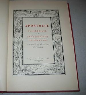 Apostolul Duminecilor si al Sarbatorilor de peste an Dimpreuna cu Randuiala Cantarilor