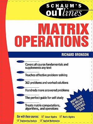 Imagen del vendedor de Schaum's Outline of Matrix Operations (Paperback or Softback) a la venta por BargainBookStores