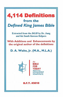 Bild des Verkufers fr 4,114 Definitions from the Defined King James Bible (Paperback or Softback) zum Verkauf von BargainBookStores