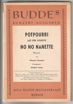 Budde's Konzert-Ausgaben mit Noten und Text für diverse Instrumente. Potpourri aus der Operette N...