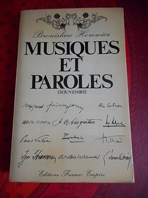 Immagine del venditore per Musiques et paroles (souvenirs) venduto da Frederic Delbos