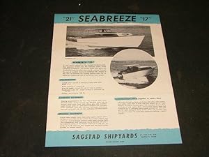 Imagen del vendedor de Vintage Sea Breeze Boat Brochure Sagstad Ship Yards a la venta por Joseph M Zunno
