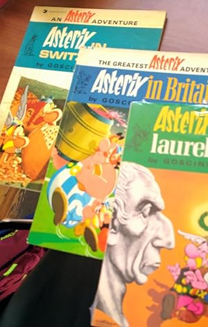 Imagen del vendedor de Set of 3 Asterix Books: Asterix in Britain, Asterix in Switzerland, and Asterix and the Laurel Wreath a la venta por CKR Inc.