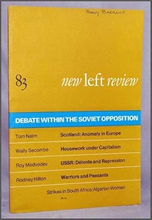 Bild des Verkufers fr New Left Review, 83 (January-February 1974) : Debate Within the Soviet Opposition zum Verkauf von Cat's Cradle Books