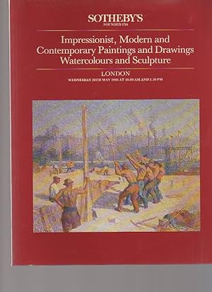 Seller image for Sothebys May 1986 Impressionist Modern & Contemporary Paintings for sale by thecatalogstarcom Ltd