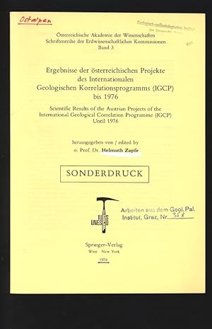 Bild des Verkufers fr sterreichische Akademie der Wissenschaften, Schriftenreihe der Erdwissenschaftlichen Kommissionen, Band 3. Ergebnisse der sterreichischen Projekte des Internationalen Geologischen Korrelationsprogramms (IGCP) bis 1976. Sonderdruck. zum Verkauf von Antiquariat Bookfarm