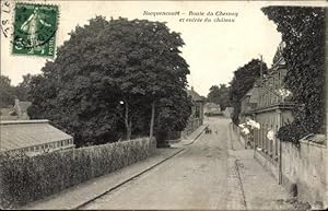Ansichtskarte / Postkarte Roequencourt Yvelines, Route du Chesnay et entrée du chateau, Straßenpa...