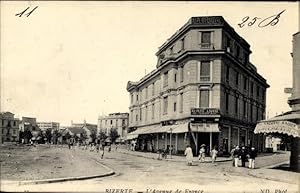 Immagine del venditore per Ansichtskarte / Postkarte Bizerte Tunesien, Blick in die Avenue de France, Au Petit Louvre, Passanten venduto da akpool GmbH