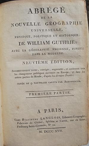 Image du vendeur pour Abrg de la nouvelle gographie universelle, physique, politique et historique. Deux tomes. mis en vente par ShepherdsBook