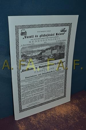 Seller image for Els magyar - nemet ,,Vasuti es gzhajozasi Kalauz mely tartalmazza a magyarorszagi vasurak es gzhajok Menetrendjeit / erster ungarisch-Deutscher ,,Eisenbahn- u. Dampfschifffahrts-Courier enhlt die Fahrplne der Eisebahnen und Dampfschiffe in Ungarn (Nachdruck 1994) magyar [hu] / deutsch [de] for sale by Antiquarische Fundgrube e.U.