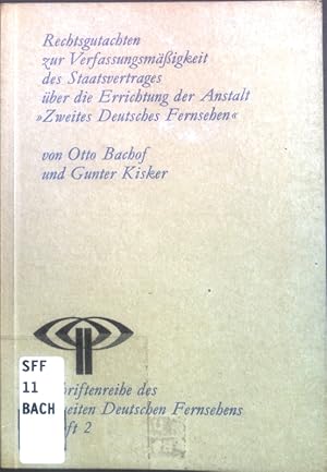 Imagen del vendedor de Rechtsgutachten zur Verfassungsmigkeit des Staatsvertrages ber die Errichtung der Anstalt "Zweites Deutsches Fernsehen"; Schriftenreihe des ZDF, Heft 2; a la venta por books4less (Versandantiquariat Petra Gros GmbH & Co. KG)