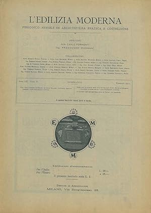 L' edilizia moderna. Anno XX, Fasc. II Febbraio 1911. Periodico mensile di architetture pratica e...