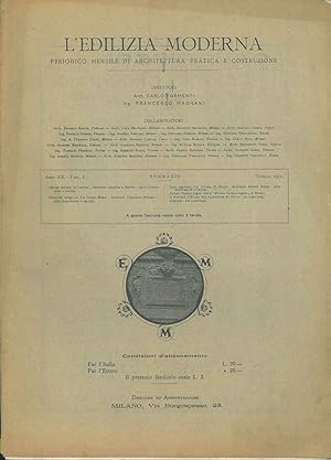 L' edilizia moderna. Anno XX, Fasc. I Gennaio 1911. Periodico mensile di architetture pratica e c...