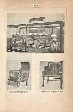 Imagen del vendedor de LAMINA ESPASA 6796: Sarcofago y sillones del antiguo Egipto a la venta por EL BOLETIN