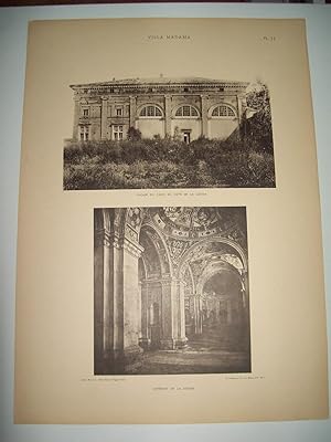 Image du vendeur pour Lamina 1173: VILLA MADAMA. FAADE DU CASIN. INTERIEUR DE LA LOGGIA mis en vente par EL BOLETIN