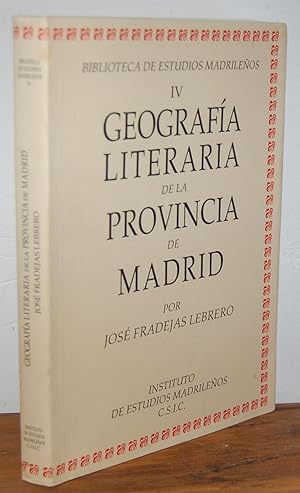 Imagen del vendedor de GEOGRAFA LITERARIA DE LA PROVINCIA DE MADRID a la venta por EL RINCN ESCRITO