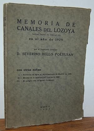 Imagen del vendedor de MEMORIA DE CANALES DEL LOZOYA (antes Canal de Isabel II) en el ao de 1929, con otras notas: I.- Servicio de agua al Ayuntamiento de Madrid en 1929. II.- Montes en la cabecera del Lozoya en 1929. III. El antiguo real de agua o fontanero a la venta por EL RINCN ESCRITO