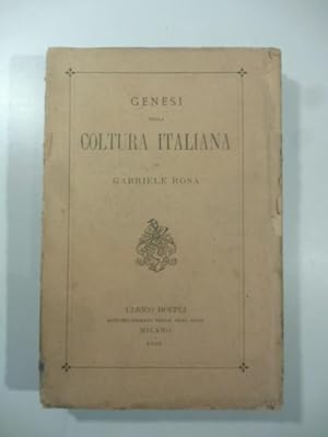 Bild des Verkufers fr Genesi della coltura italiana zum Verkauf von Coenobium Libreria antiquaria