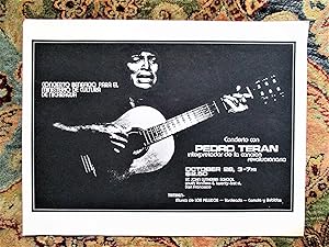 1979 PEDRO TERAN CONCERT POSTER to AID the NICARAGUAN REVOLUTION Concierto con CANCIÓN REVOLUCION...