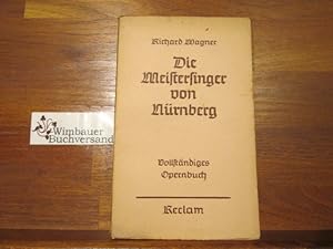 Bild des Verkufers fr Die Meistersinger von Nrnberg zum Verkauf von Antiquariat im Kaiserviertel | Wimbauer Buchversand