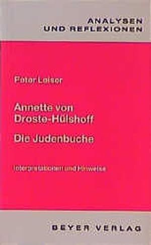 Seller image for Analysen und Reflexionen, Bd.48, Annette von Droste-Hlshoff 'Die Judenbuche' for sale by Versandantiquariat Felix Mcke