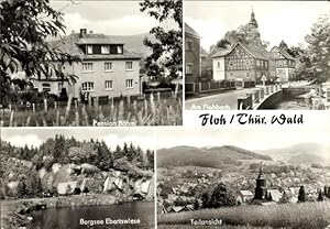 Seller image for Ansichtskarte / Postkarte Floh Seligenthal in Thringen, Pension Bhm, Am Flohbach, Bergsee Ebertswiese, Panorama for sale by akpool GmbH