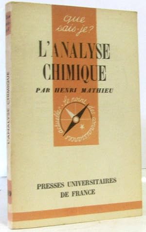 L'analyse chimique