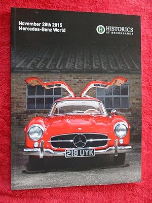 Bild des Verkufers fr Historics at Brooklands, A023. November 28th 2015. Car Auction Sale Catalogue of Automobilia and Motorcars at Mercedes-Benz World. zum Verkauf von Tony Hutchinson