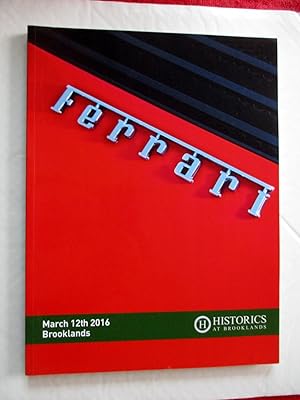 Bild des Verkufers fr Historics at Brooklands, A024. March 12th 2016. Car Auction Sale Catalogue of Automobilia, Motorcars and Motorcycles. zum Verkauf von Tony Hutchinson