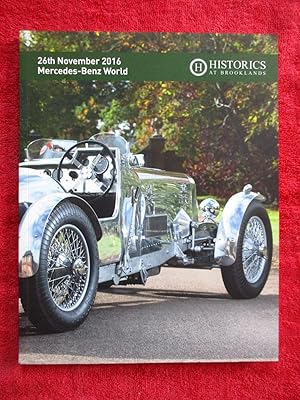 Bild des Verkufers fr Historics at Brooklands, A027. November 26th 2016. Car Auction Sale Catalogue of Automobilia and Motorcars at Mercedes-Benz World. zum Verkauf von Tony Hutchinson