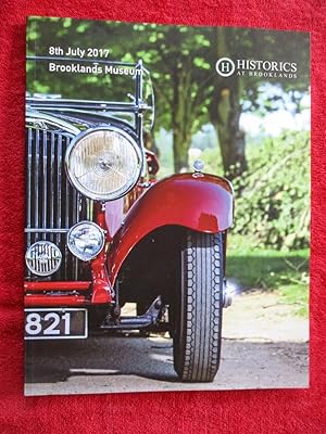 Bild des Verkufers fr Historics at Brooklands, A030. 8th July 2017. Car Auction Sale Catalogue of Motorcars and Motorcycles. zum Verkauf von Tony Hutchinson