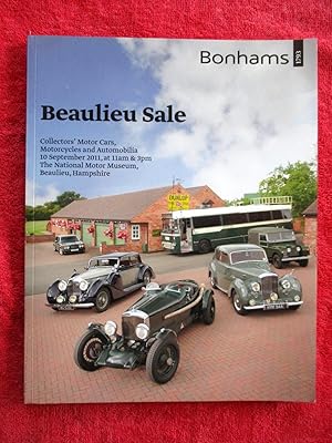 Bild des Verkufers fr Collectors Motor Cars Motorcycles and Automobilia, 10 September 2011, Bonhams auction sale Catalogue.,.National Motor Museum, Beaulieu. 19288. zum Verkauf von Tony Hutchinson