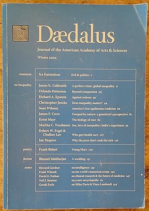 Immagine del venditore per Daedalus, Journal of the American Academy of Arts & Sciences Winter 2002: On Inequality / Tanya Ogilvie-White "Non-proliferation and Counter-terrorism in Southeast Asia" / Michael Vatikiotis "Resolving Internal Conflicts in Southeast Asia" / James Chin ",New Chinese Leadership in Malaysia" / Paige Johnson Tan "Indonesia Seven Years after Soeharto" / Lam Peng Er "Japan's Human Security Role in Southeast Asia" venduto da Shore Books