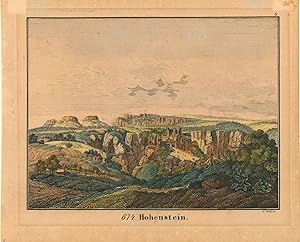 Bild des Verkufers fr 674. Hohenstein. - handkolorierte Lithographie,oben links: 4, zum Verkauf von Antiquariat Kastanienhof